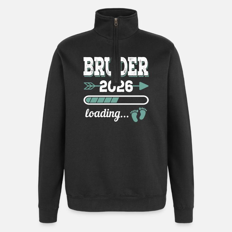 Bruder 2026 Loading Werdende Geschwister Geschenk - Quarter-Zip-Sweatshirt - Schwarz