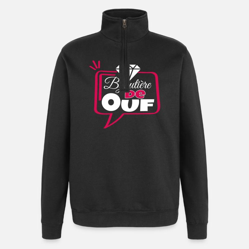 Bijoutière de Ouf - Sweat à zip 1/4 - noir