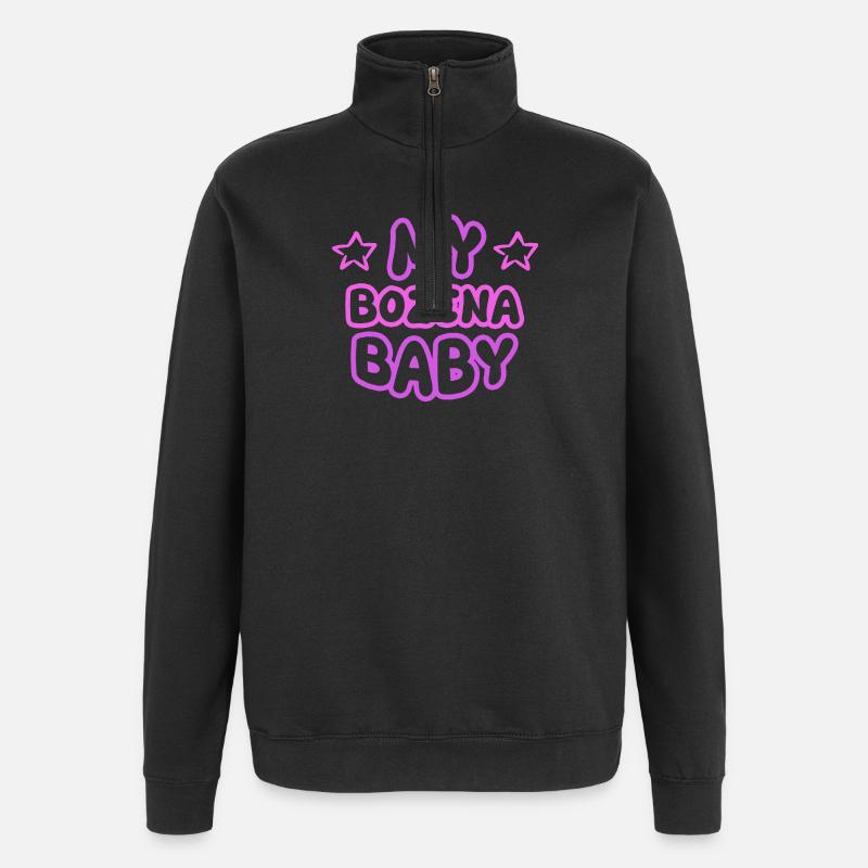 Bozena comme prénom - Sweat à zip 1/4 - noir