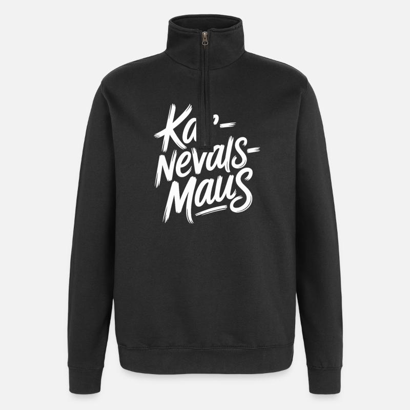 Karnevalsmaus Karneval Köln Kölner Karnevals Maus - Quarter-Zip-Sweatshirt - Schwarz