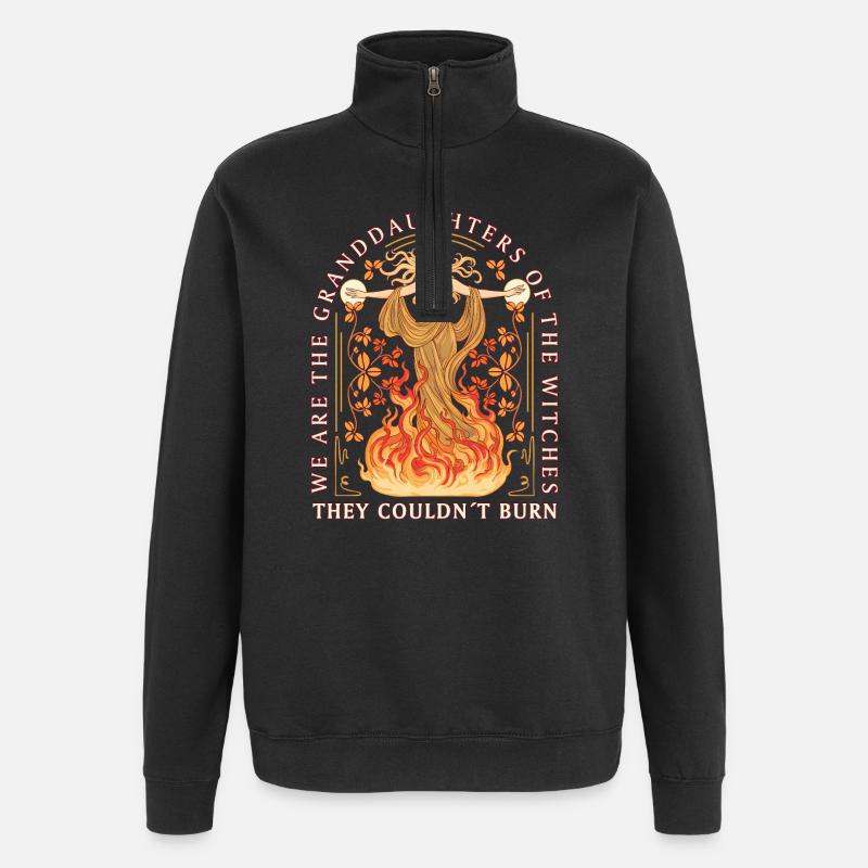 Déclaration féministe Nous sommes les petites-filles - Sweat à zip 1/4 - noir