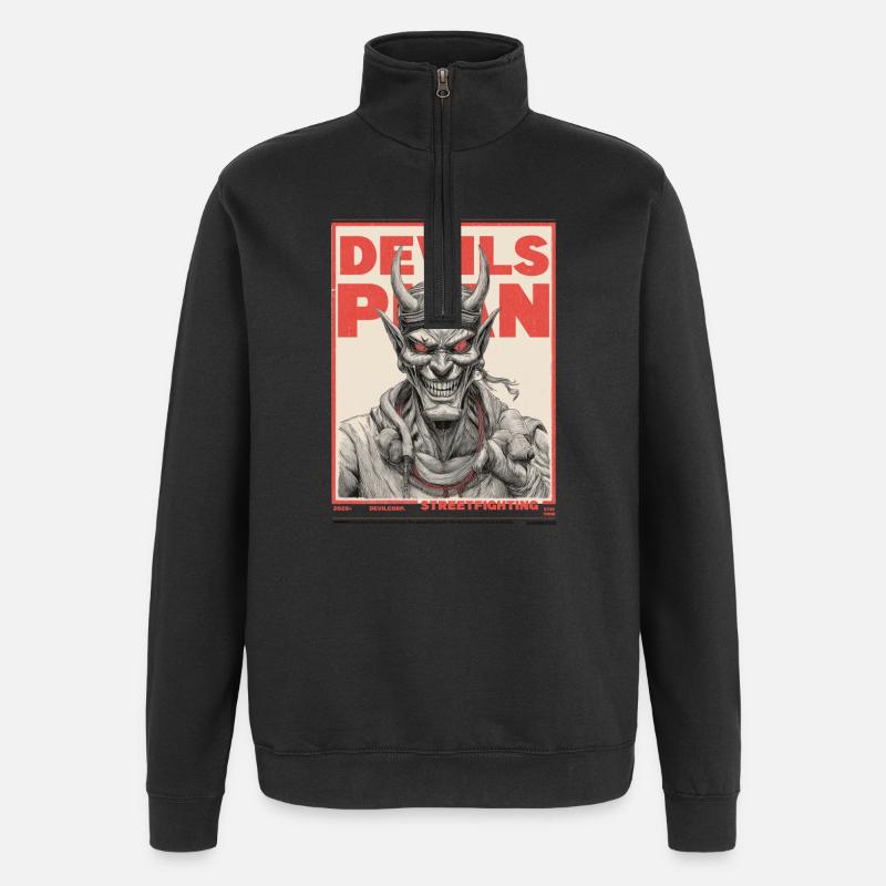 Devil's Plan - Quarter-Zip Sweatshirt - black