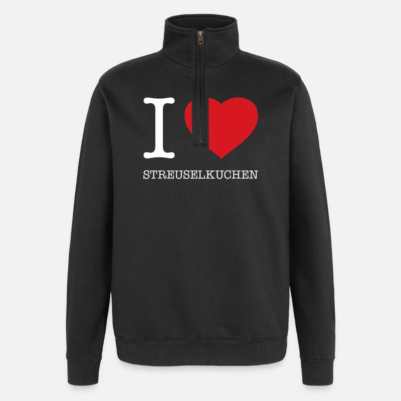 J’adore le gâteau crumble - Sweat à zip 1/4 - noir