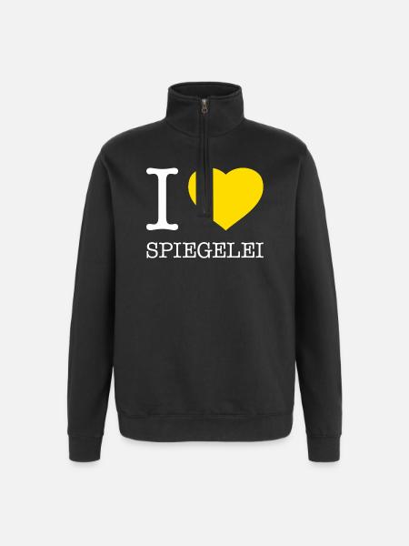I love Spiegelei - Quarter-Zip-Sweatshirt - Schwarz
