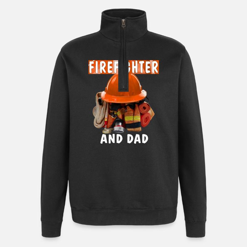FIREFIGHTER AND DAD - Quarter-Zip Sweatshirt - black