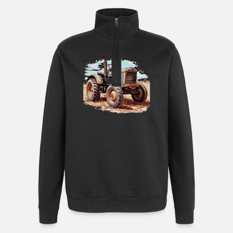 Tractor - Quarter-Zip Sweatshirt - black