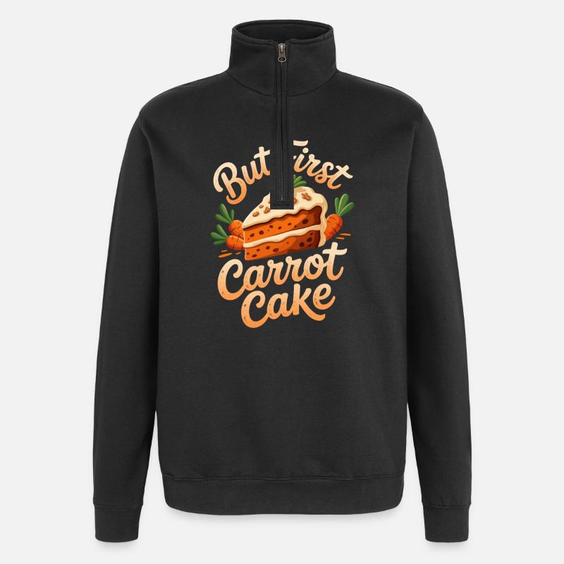 Kuchen Karotten Kuchen - Quarter-Zip-Sweatshirt - Schwarz