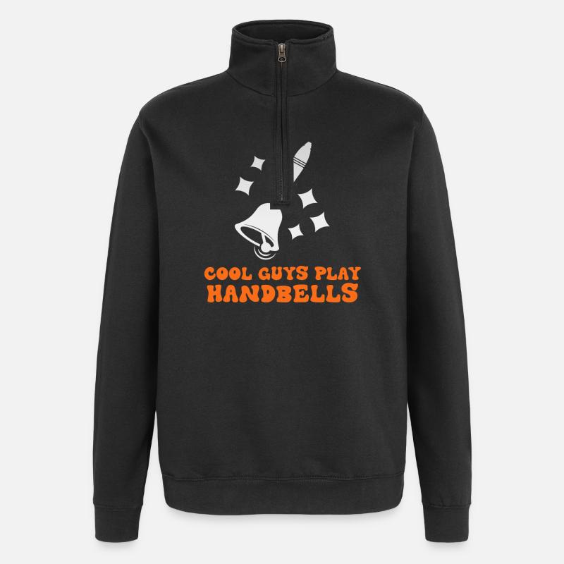 Coole Jungs spielen Handglocken - Quarter-Zip-Sweatshirt - Schwarz