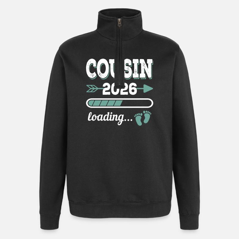 Cousin 2026 Loading Großer Cousin - Quarter-Zip-Sweatshirt - Schwarz