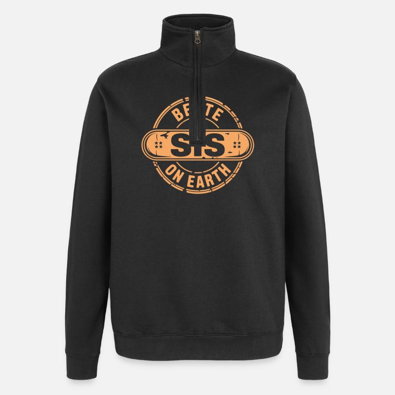 Beste Sis Geschenk Schwester - Quarter-Zip-Sweatshirt - Schwarz