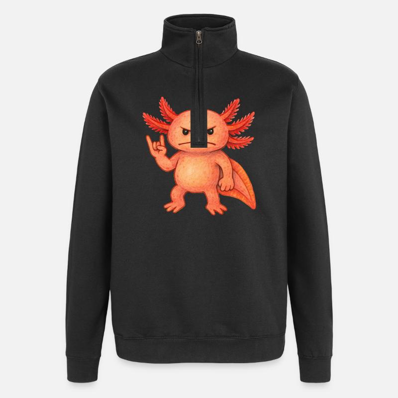 Braise pourpre axolotl - Sweat à zip 1/4 - noir