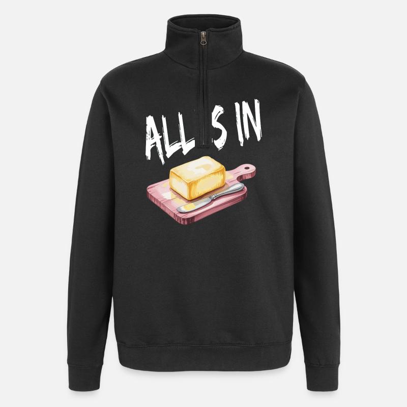 Butterblock Küchenkunst - Quarter-Zip-Sweatshirt - Schwarz