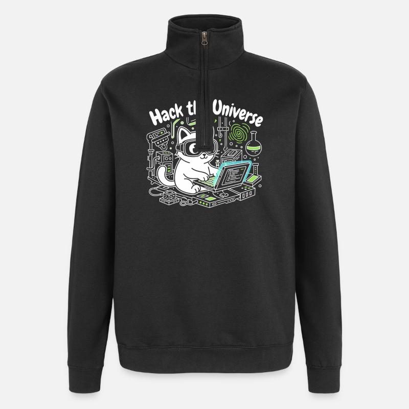 KatzHacker Universum Knacken - Quarter-Zip-Sweatshirt - Schwarz