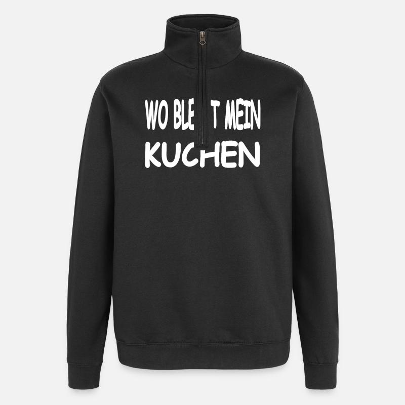 Kuchen - Quarter-Zip-Sweatshirt - Schwarz