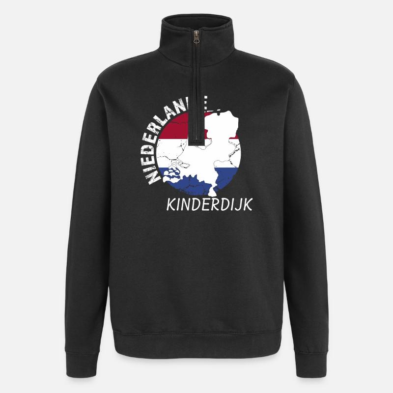 Kinderdijk - Quarter-Zip-Sweatshirt - Schwarz