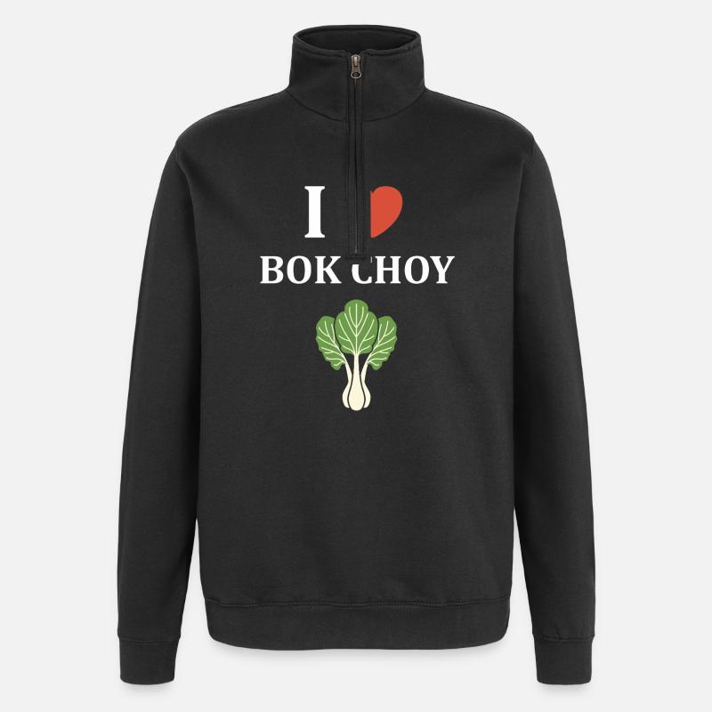 J’adore Bok Choy graphique - Sweat à zip 1/4 - noir