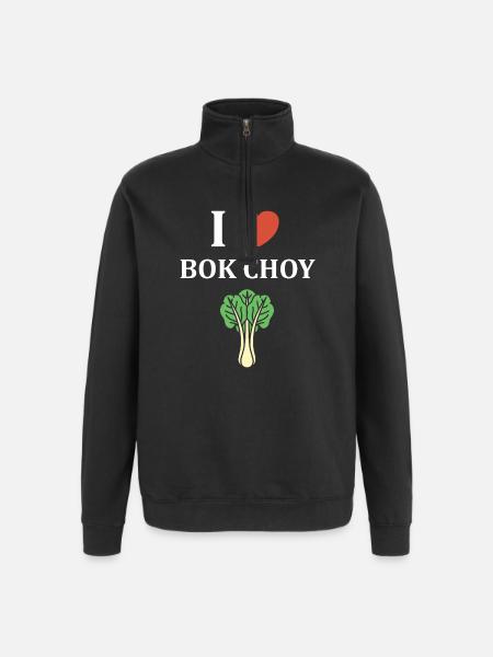 J Adore Bok Choy Graphic - Quarter-Zip Sweatshirt - black