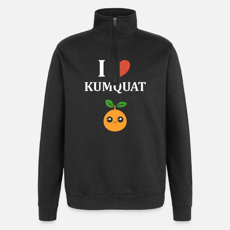 J aime Kumquat Cute - Sweat à zip 1/4 - noir