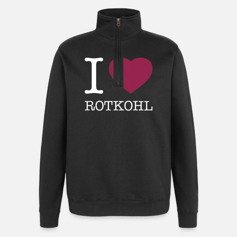 I love red cabbage - Quarter-Zip Sweatshirt - black