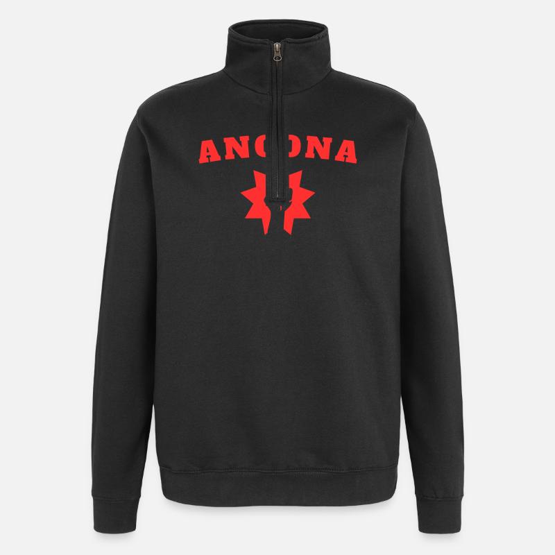 Ancône - Sweat à zip 1/4 - noir