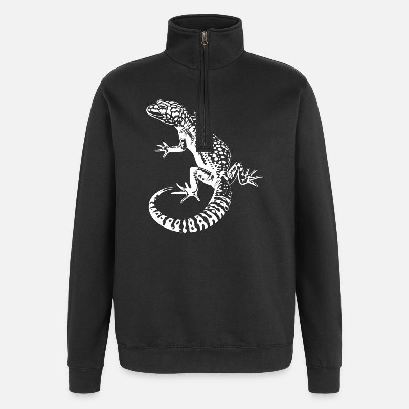 Gecko Léopard Gecko Contraste - Sweat à zip 1/4 - noir