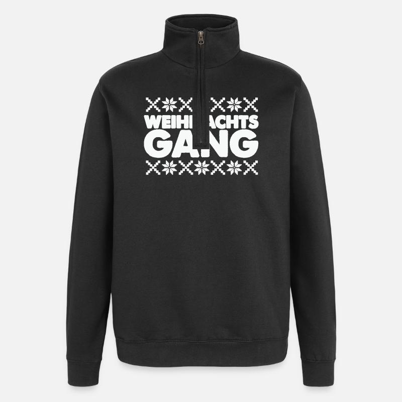 Christmas Aisle Norway Pattern - Quarter-Zip Sweatshirt - black