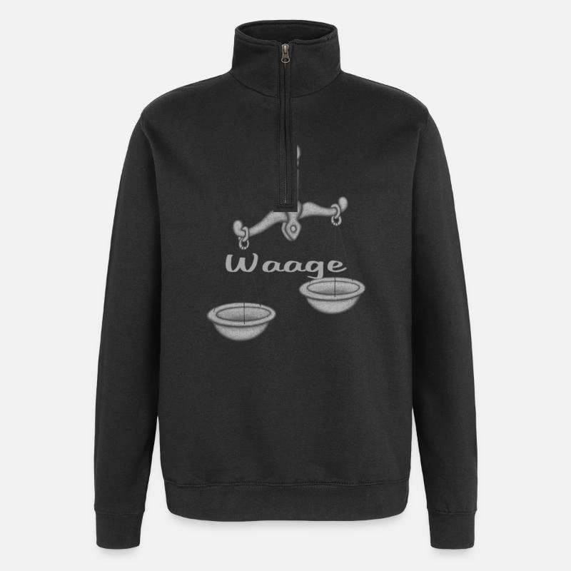 Sternzeichen Waage - Quarter-Zip-Sweatshirt - Schwarz