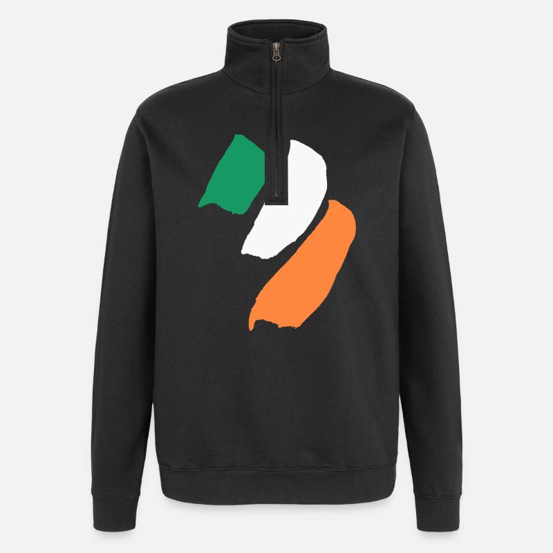 Drapeau de l’Irlande - Sweat à zip 1/4 - noir