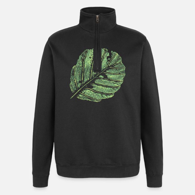 Leaf / Alder - Quarter-Zip Sweatshirt - black