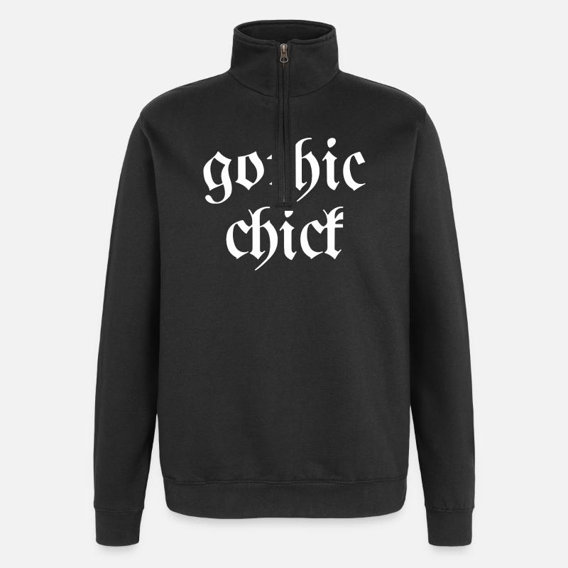 Gothic chick Moderner goth Schriftart Spruch - Quarter-Zip-Sweatshirt - Schwarz