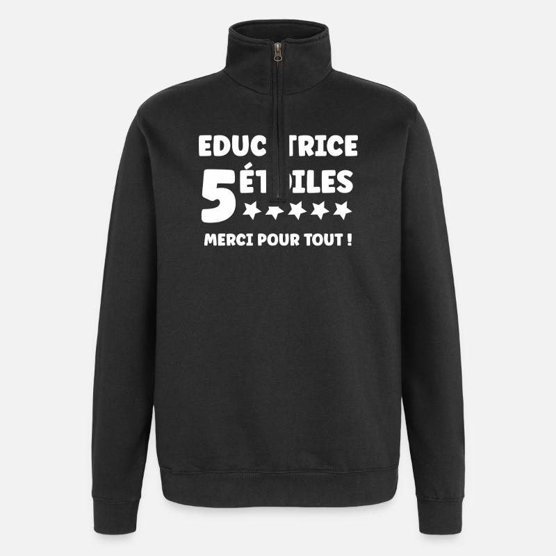 educatrice - Sweat à zip 1/4 - noir