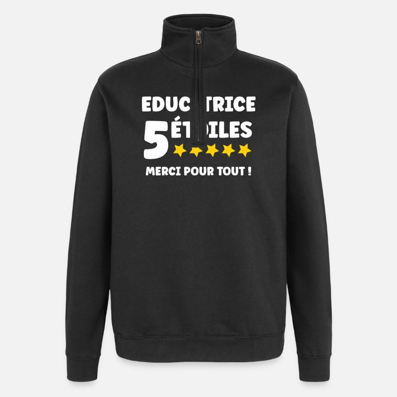 Erzieher - Quarter-Zip-Sweatshirt - Schwarz