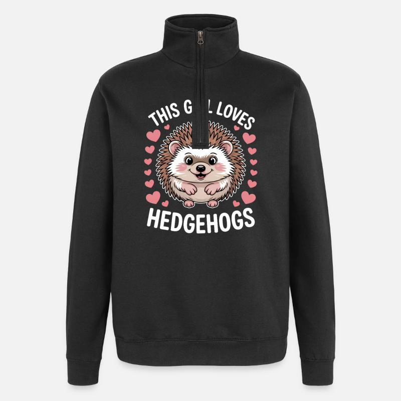 Igel Spruch Mädchen Lustiges Igel Geschenk - Quarter-Zip-Sweatshirt - Schwarz