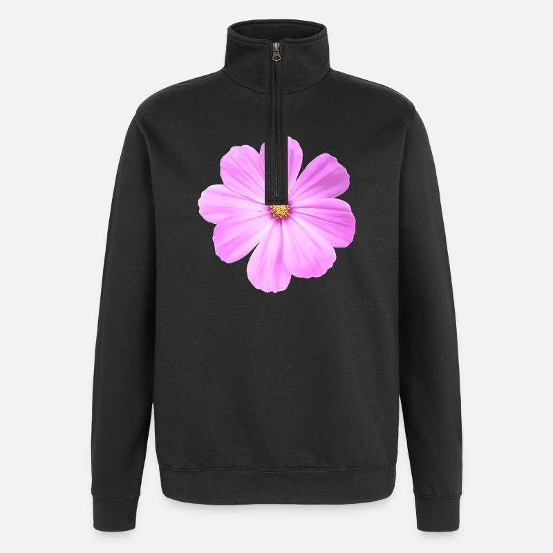 fleur - Sweat à zip 1/4 - noir