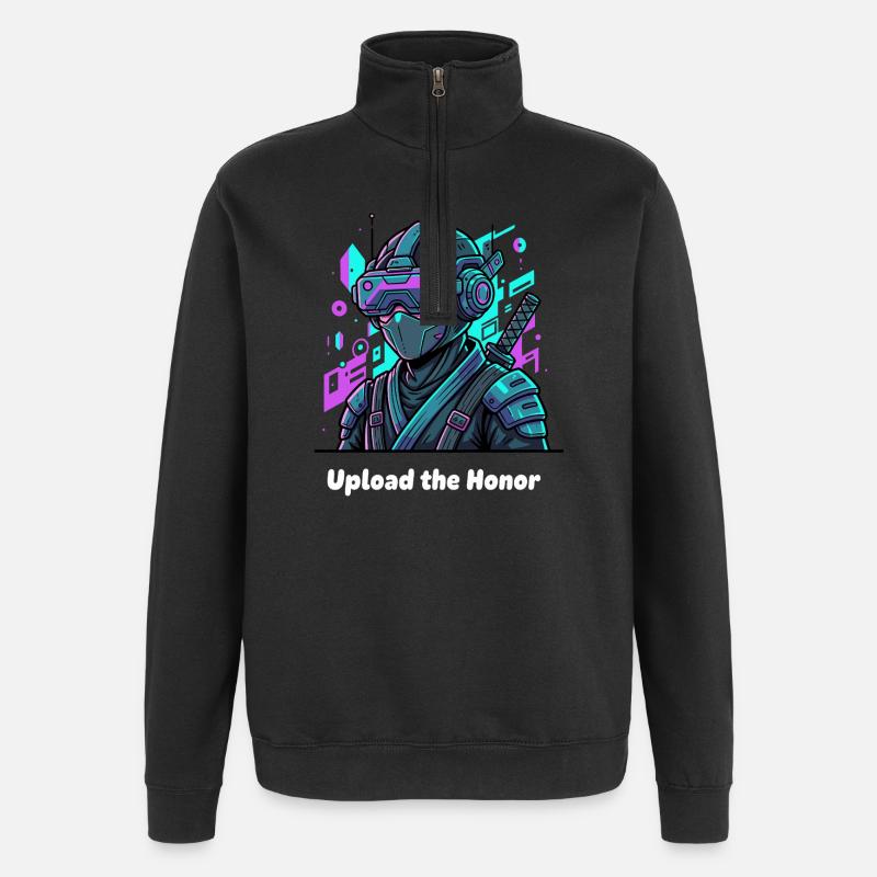 Cyber Ninja VR Warrior - Quarter-Zip Sweatshirt - black