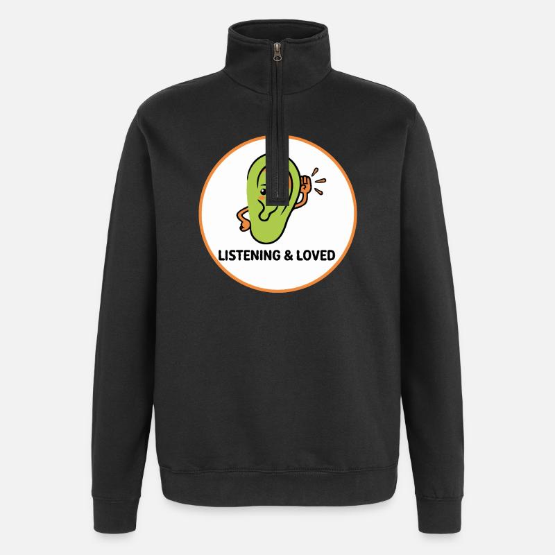 À l’écoute et aimé - Sweat à zip 1/4 - noir