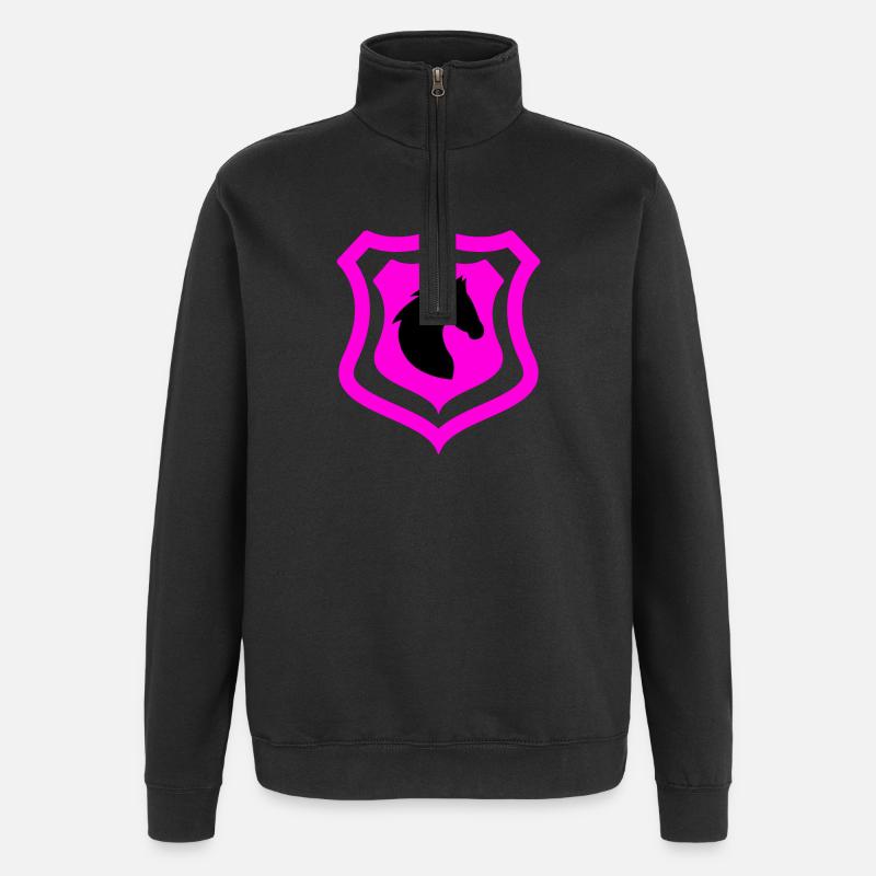Chevaux - Sweat à zip 1/4 - noir