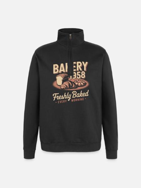 Vintage Bakery Advertising - Quarter-Zip Sweatshirt - black
