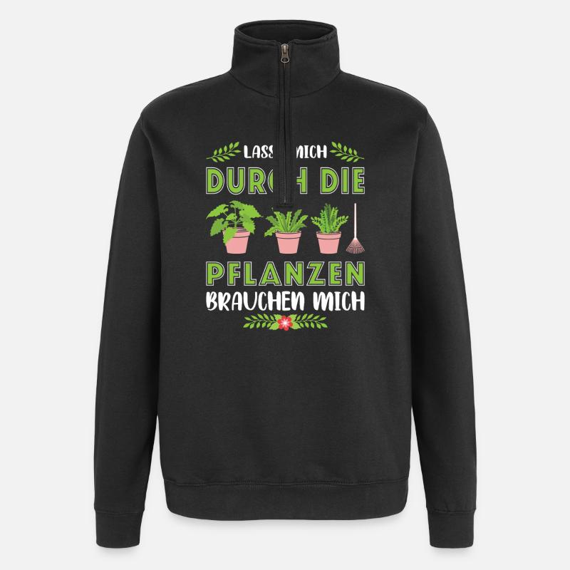 Garten Gärtner Gärtnern Gartenarbeit Gartenarbeit - Quarter-Zip-Sweatshirt - Schwarz