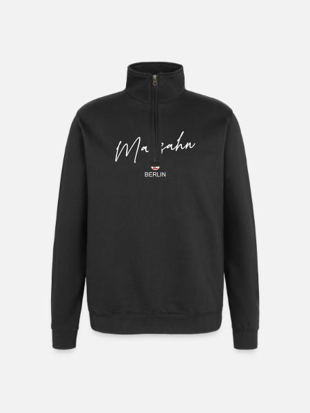 Marzahn - Berlin Flag - Berlin Bear - Berlineri - Quarter-Zip Sweatshirt - black