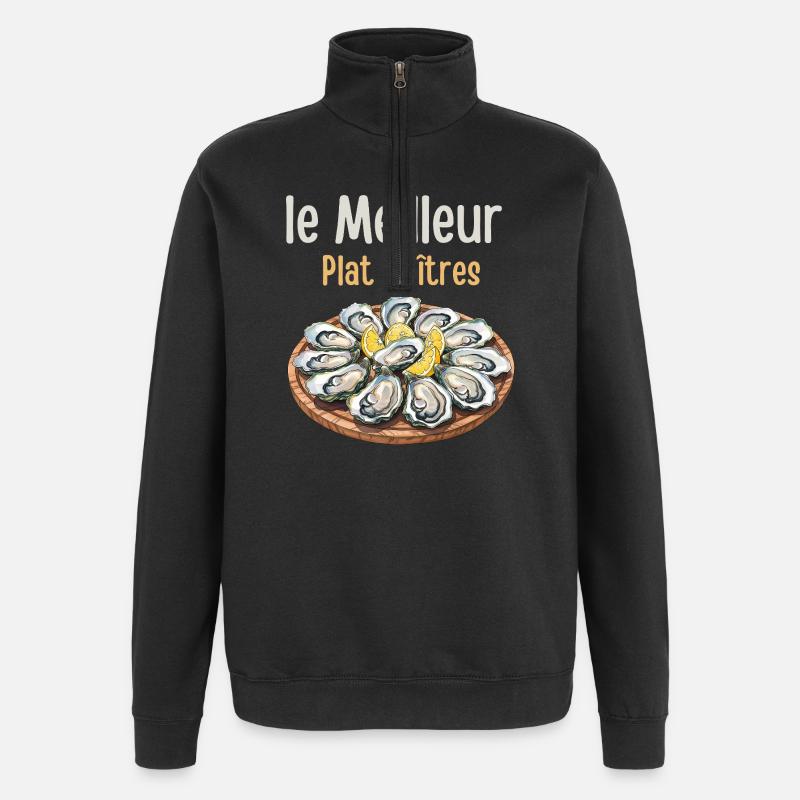 The Best Oyster Platter - Quarter-Zip Sweatshirt - black