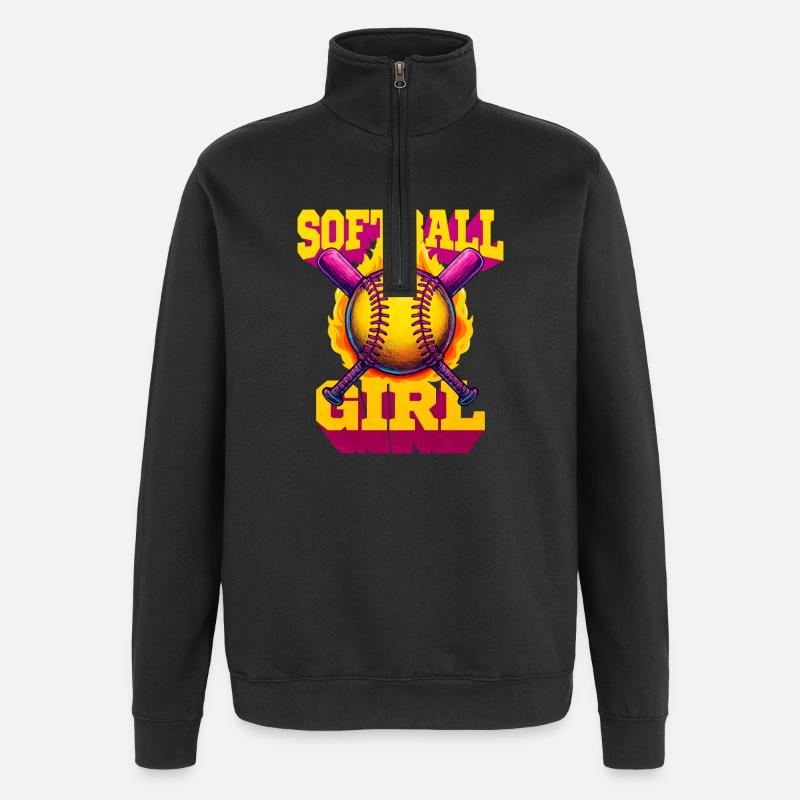 Softball - Sweat à zip 1/4 - noir