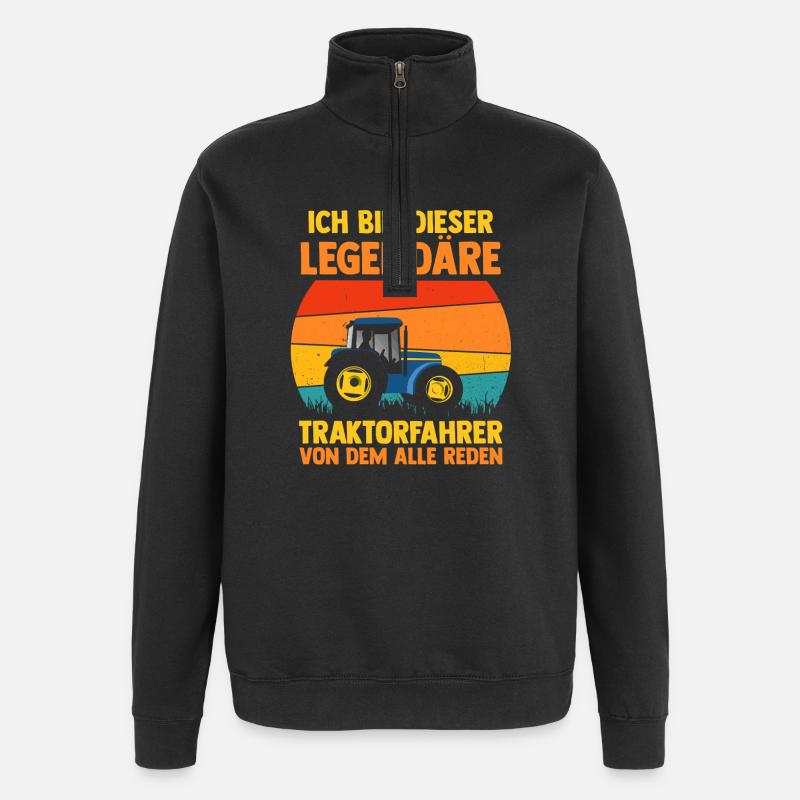 Landwirt Bauernhof Farmer Bauer Traktor - Quarter-Zip-Sweatshirt - Schwarz