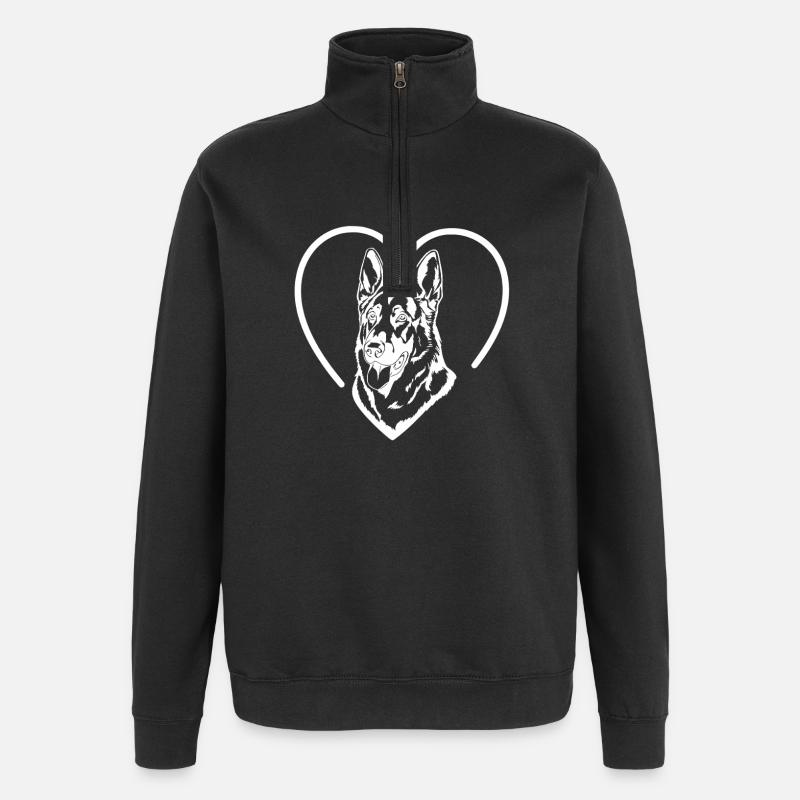 German Shepherd Heart - Quarter-Zip Sweatshirt - black