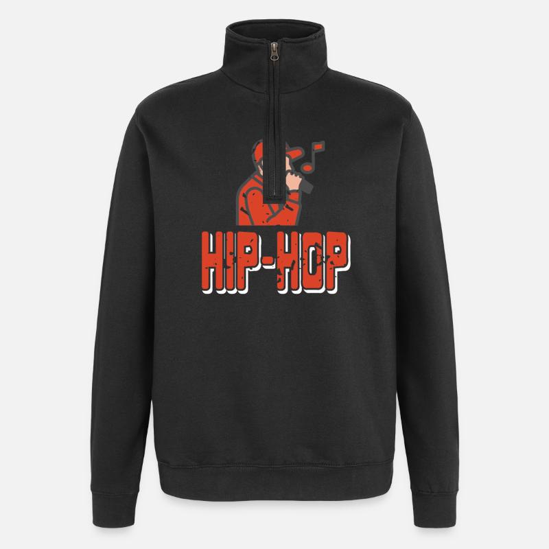 Urban Flow Expression Microphone Freestyle - Quarter-Zip Sweatshirt - black