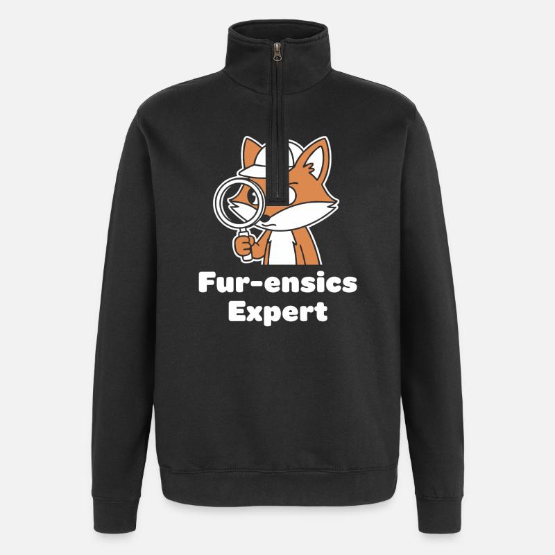 Fur-ensics Détective Fox - Sweat à zip 1/4 - noir