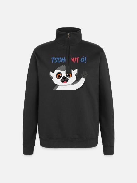Tschö mit Ö Panda - Quarter-Zip-Sweatshirt - Schwarz
