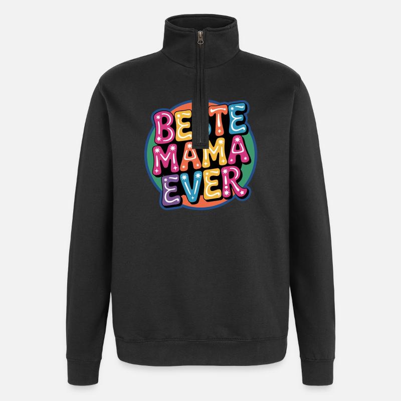 Meilleure maman de tous les temps - Sweat à zip 1/4 - noir