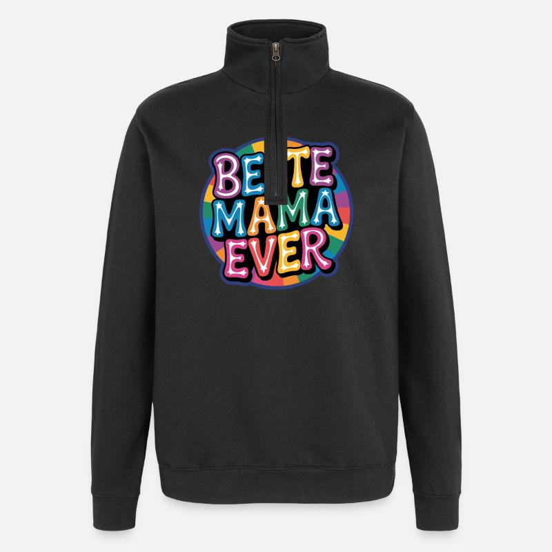 Beste Mama Ever Rainbow - Quarter-Zip-Sweatshirt - Schwarz