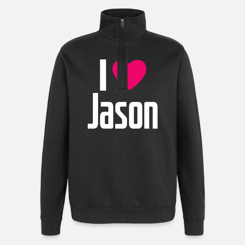 J’aime Jason Pink Heart J’aime Jason - Sweat à zip 1/4 - noir